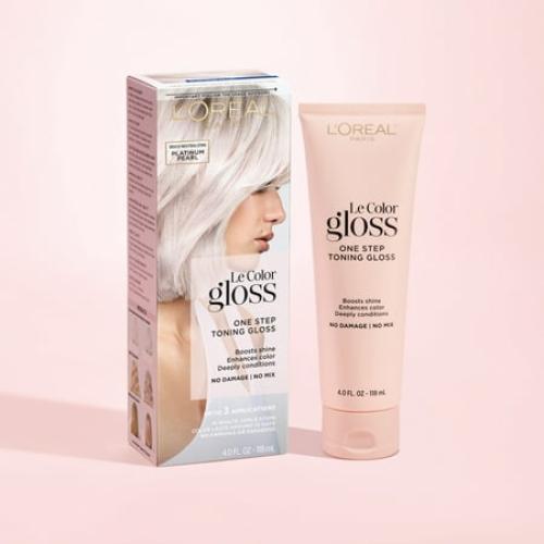 L'Oreal Paris Le Color Gloss One Step In-Shower Toning Gloss Hair Color, Platinum Pearl, 4 fl oz