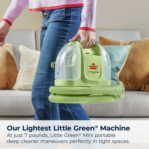 BISSELL® Little Green® Mini Portable Carpet and Upholstery Deep Cleaner with Tough Stain Tool, HydroRinse Tool, and 8 oz Little Green Formula, 4075
