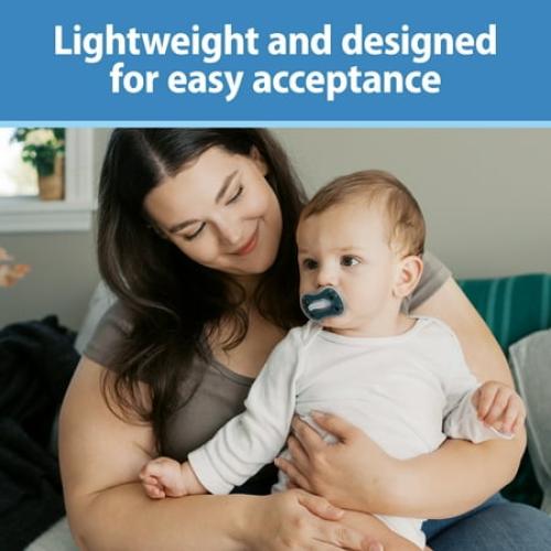 Dr. Brown's Advantage Lightweight One-Piece Silicone Baby Pacifier, Fully Symmetrical Soother, Neutral, 6-18m, BPA Free, 3 Pack