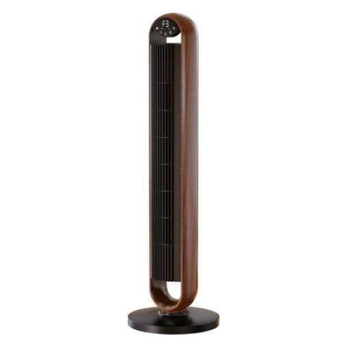 Better Homes & Gardens 40'' 5-Speed Oscillating Tower Fan with Remote Control, 3 Wind Modes, 12H Timer, Walnut & Black