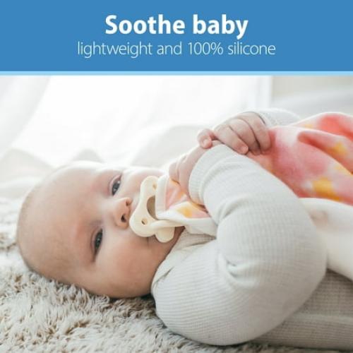Dr. Brown's HappyPaci 100% Silicone Pacifier 0-6m, BPA Free, Cool Gray, Green, Ecru, 3 Pack