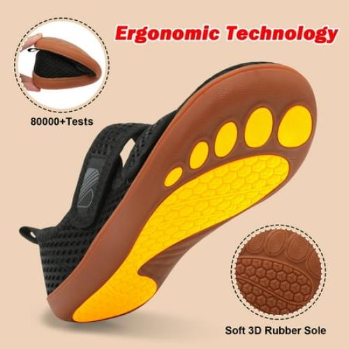 Barerun Adjustable Breathable Knit Walking Sneakers for Women with Diabetic and Arthritis Swelling Size 40 europe