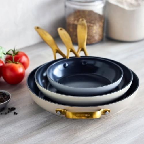 GreenPan Jewel Ultra-Durable Pro Ceramic Non-Stick 3-Piece Fry Pan Set