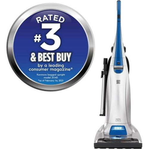 Color Blue and silver Kenmore 31140 Floorcare Upright Bagged Vacuum, Blue/Silver