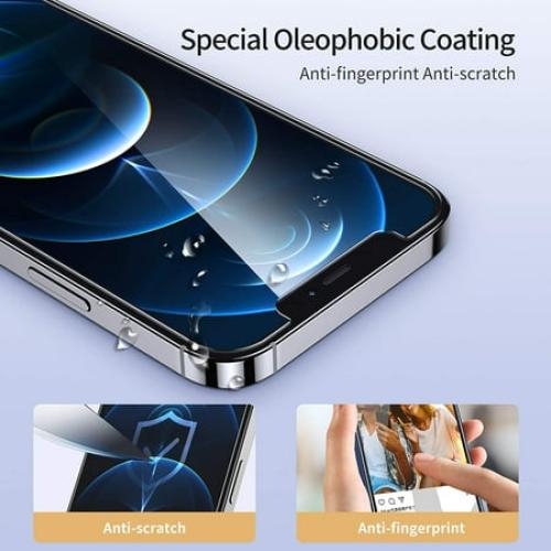 UNBREAKcable Oleophobic Tempered Glass Screen Protector for iPhone 12/12 Pro 6.1 [2 Pack] with Easy Installation Tool