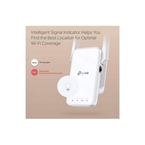 White TP-Link AC1200 WiFi Extender (RE315), Covers Up to 1500 Sq.ft and 25 Devices, 1200Mbps Dual Band WiFi Booster with External Antennas, WiFi Repeater, Supports OneMesh