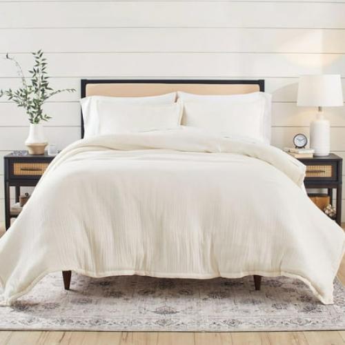 Better Homes & Gardens 3-Piece Cream Gauze Comforter Set, Adult Full/Queen