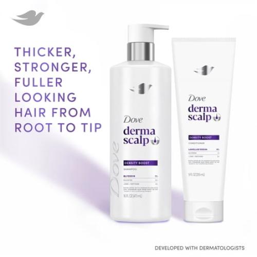 Dove Derma Scalp Density Boost Conditioner with Lamellar Serum, Glycerin and Zinc   Peptides for Hair Loss and Breakage, 9 fl oz 1 Count