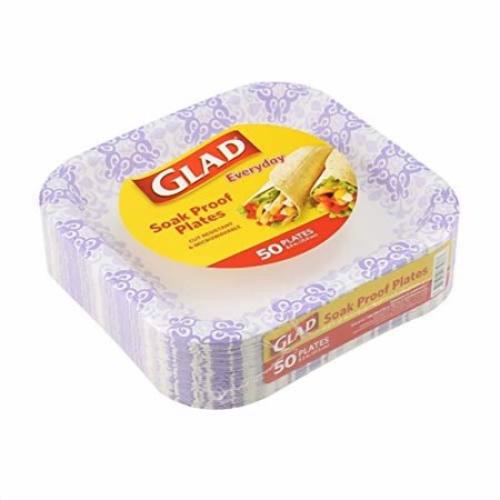 Brand Buzz Glad Everyday Paper Disposable Plates - Pack of 50