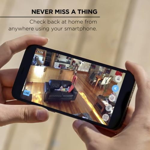 Merkury Smart 1080P Smart Indoor Security Camera with Voice Control - Requires 2.4 GHz Wi-Fi (2 pack), White