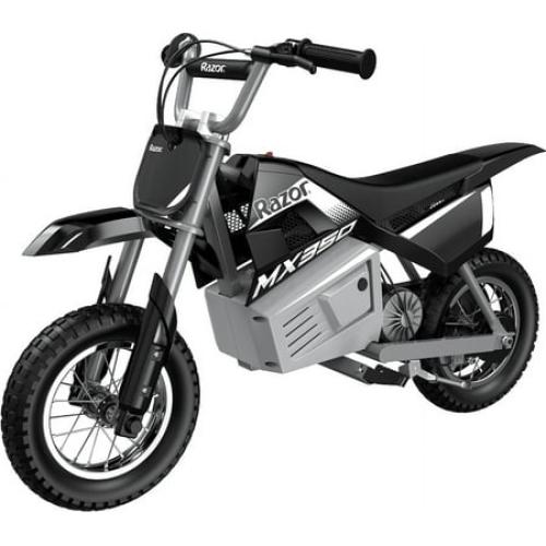 Razor Dirt Rocket MX350 - Black with Decals Included, 24V Electric-Powered Dirt Bike for Kids 13
