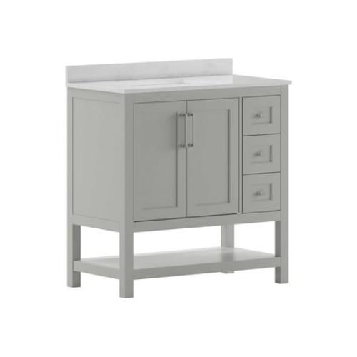 Flash Furniture Vega - Vanity cabinet - 3 drawers - 2 shelves - 2 doors - fiberboard - gray
