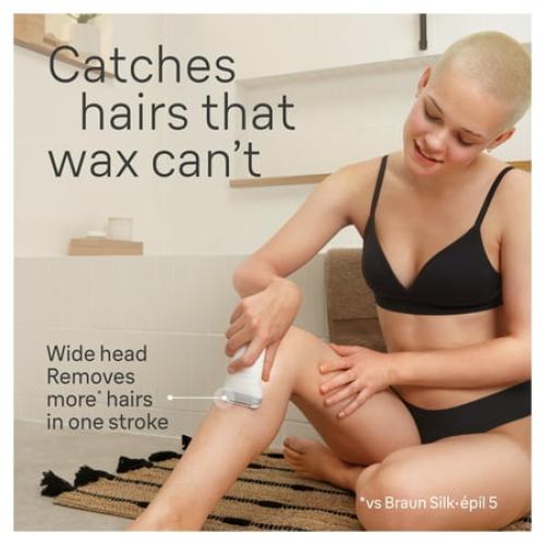 Braun Silk-epil 7 Epilator, Wet and Dry, Wide Head, Includes Shaver Head and Trimmer Comb, SE7-041, Silver