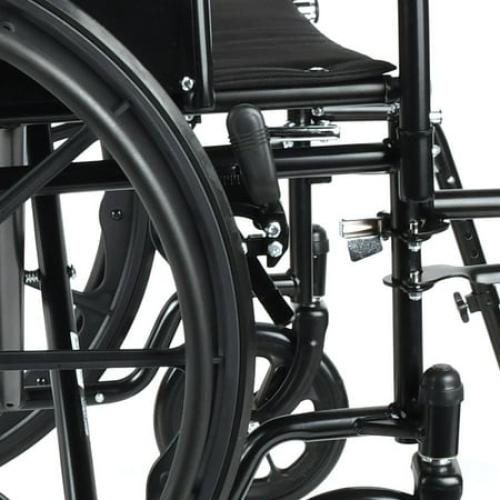 Equate Lightweight Foldable Steel Wheelchair with 18 Seat and Swing-Away Footrests, 350 lb Capacity