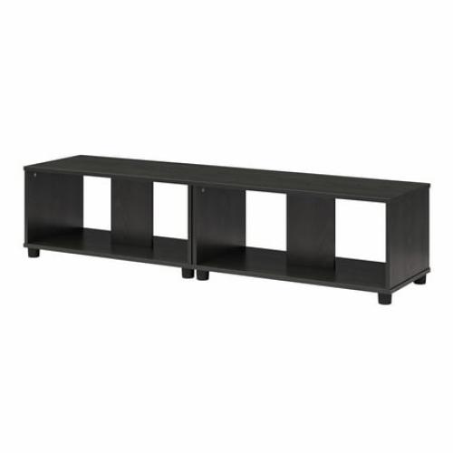 Mainstays Adjustable Side by Side or Stacking TV Stand for TVs up to 70 inches, Black Oak