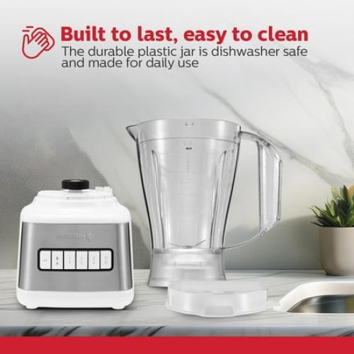 Holstein Housewares 8-Speed Blender 500W Motor, 48 oz Plastic Jar, and Intuitive Controls for Effortless Blending - Elevate Your Culinary Experience Now - Kitchen Essential