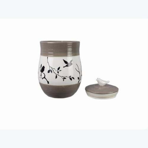 Youngs 21222 Ceramic Botanical Design Canister with Silicon Seal, Set of 4