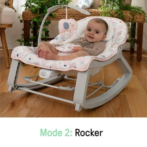 Ingenuity Keep Cozy 3-in-1 Baby Bouncer Seat & Infant to Toddler Rocker - Burst (Pink)