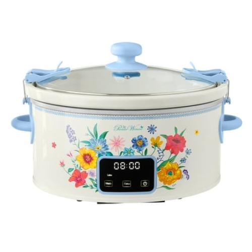 The Pioneer Woman 6-Quart Portable Slow Cooker With Touchscreen Control‼️may come with missing or broken pieces ‼️and stains