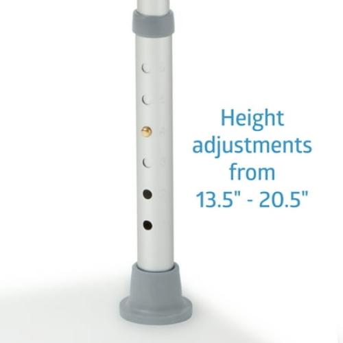 Medline Shower Aluminum Chair with Back and Padded Arms, Supports up to 350 lbs. Gray