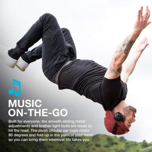 JLab Studio Bluetooth Wireless On-Ear Headphones | 30  Hour Bluetooth 5 Playtime | EQ3 Sound | Ultra-Plush Faux Leather & Cloud Foam Cushions | Track and Volume Controls | Black