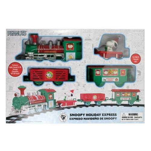Snoopy Express 12-Piece Christmas Train Set – Holiday Décor Toy by Ruz