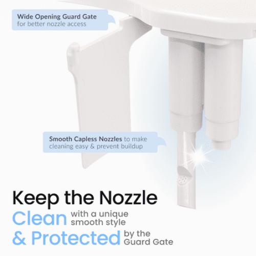 LUXE Bidet NEO 320 Plus – Warm Water Bidet Attachment, EZ-Lift Hinges, 360° Self-Clean (Chrome)