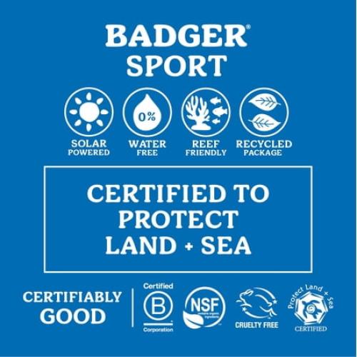 Badger Sport Mineral Sunscreen Cream, SPF 40, Eco Friendly, 2.9 fl oz