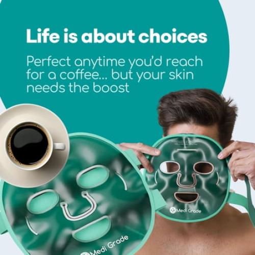 Medi Grade Adult Cooling Mask – Ice Face and Eye Mask with Chillgel for Puffy Eyes & Migraine Relief