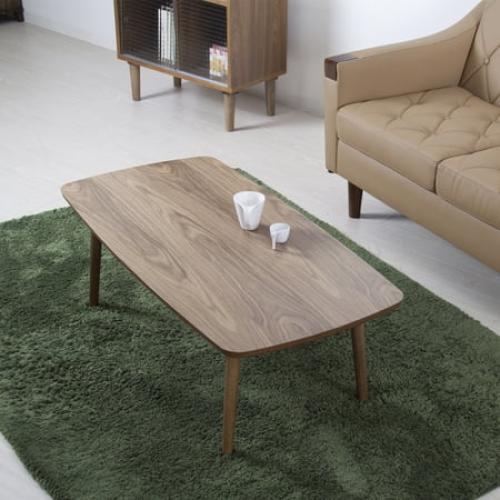 AZUMAYA TAC-229WAL Folding Legs Coffee Center Table, W41.3 x D20.5 x H14.0 Inches, Natural Walnut and Rubber Wood Material, Home and Living, Walnut Color