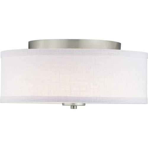 Progress Lighting Inspire Collection Brushed Nickel Integrated LED Transitional Kitchen Ceiling Light Drum Flush Mount
