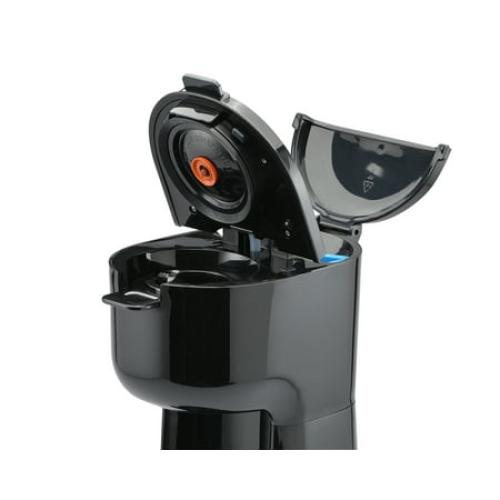 (MISSING K CUP HOLDER & REUSABLE FILTER) Mainstays Single Serve Coffee Maker, 1 cup Capsule or Ground Coffee, Black, New, Model: 202140