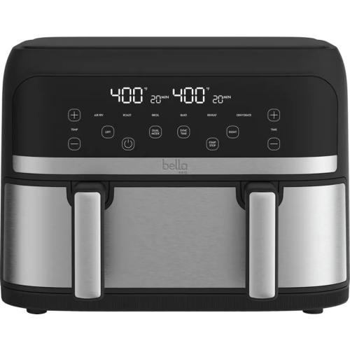 Black and Silver 4-qt. TriZone Touchscreen Air Fryer with Dual Flex Basket, Stainless Steel