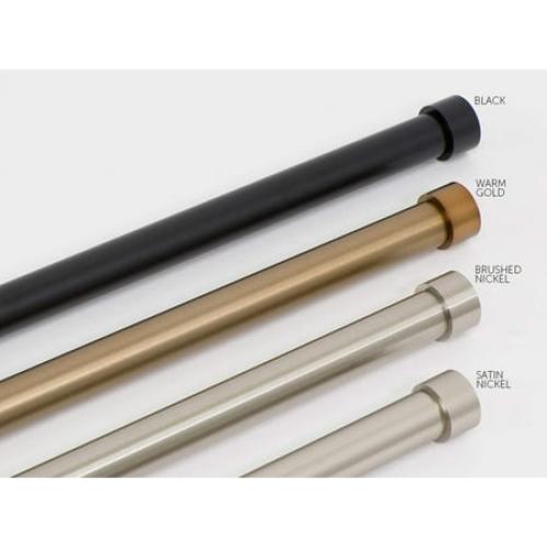 Ivilon Drapery Window Curtain Rod - End Cap Style Design 1 Inch Pole. 28 to 48 Inch Color Warm Gold 28 to 48 in.