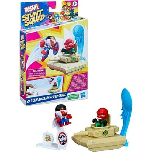 Marvel Stunt Squad Captain America vs. Red Skull Playset with Action Figures (1.5”)