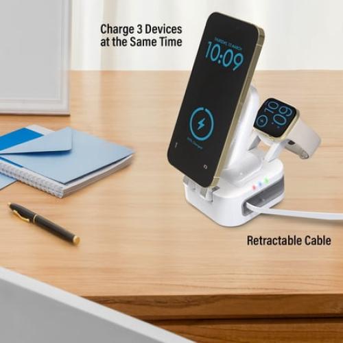 3-in-1 Retractable Magcharge Charging Station for Phone, Airpods, & iWatch