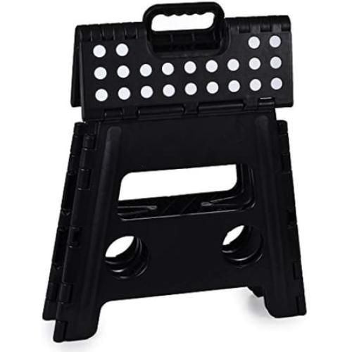 Folding Step Stool, 13 Inch - The Anti-Skid Step Stool is Sturdy to Support Adults and Safe Enough for Kids. Opens Easy with One Flip. Great for Kitchen, Bathroom, Bedroom, Kids or Adults. (Black)