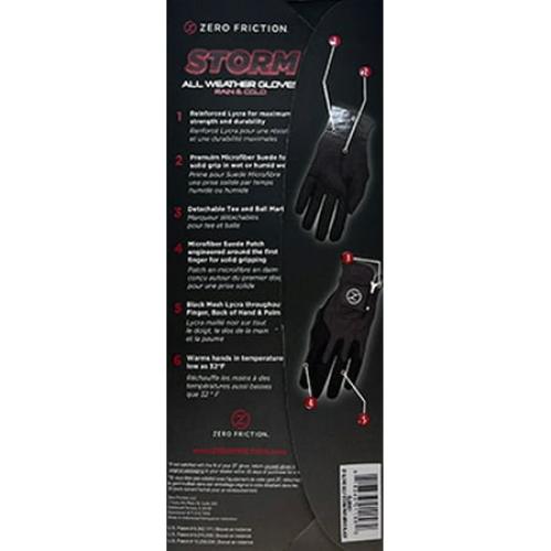 Zero Friction Men's Storm All Weather Golf Gloves, Universal-Fit, Black, Pair