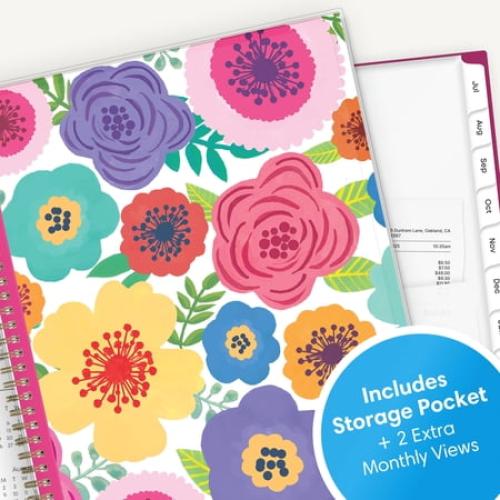 Blue Sky 2026-2027 Weekly and Monthly Academic Year Planner Calendar, July 2026 - June 2027, 8.5 x 11, Flexible Pocket Cover, Wirebound, Storage Pocket, Laminated Tabs, Mahalo