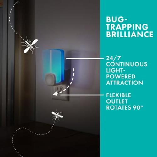 STEM Light Trap, Attracts and Traps Flying Insects, Emits Soft Blue Light, [Includes Starter Kit with 1 Light Trap and 3 Cartridges]