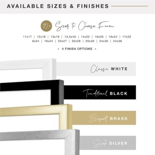 MCS Foundation 16x24 Poster Frame Traditional Brass, Vertical & Horizontal Wall Hanging Large Picture Frame for Photos, Posters & Art Prints (1-Pack)