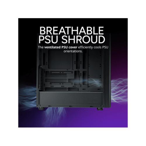 Cooler Master Elite 502 ATX High Airflow Minimalist PC Case, 410mm GPU Max, Compatible RTX 5090|RX 7090 XT, 360mm AIO Max, Type C, Tempered Glass, Triple 120mm aRGB PWM Fan, Intakes Grill