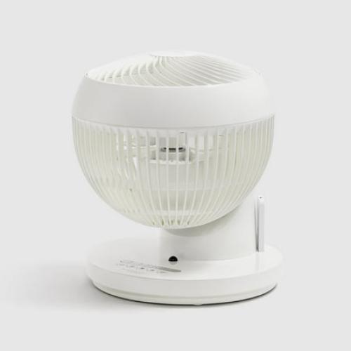 Color White IRIS WOOZOO 360° Oscillating Fan with Remote & Timer, 3 Speed Settings, White