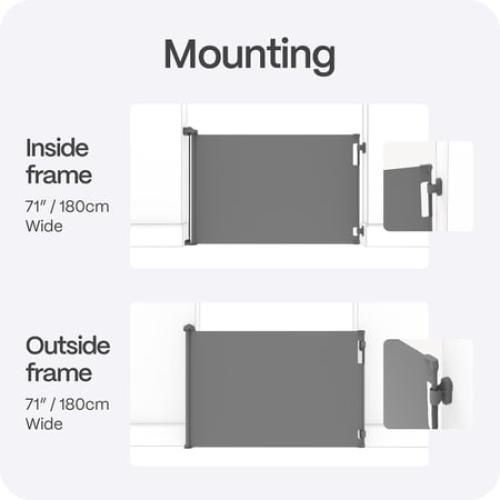 Perma Child Safety 71 in. Wide x 33 in. Tall White Retractable Baby Gate