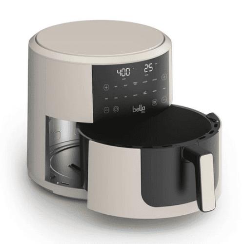 Bella PRO SmartCrisp 8-Quart Touchscreen Air Fryer for Family & Personal Use, 6 Cooking Presets, Serves up to 8, 90-450°F Temp Range, 60-Min Timer, Ceramic Nonstick, Dishwasher-Safe Parts - Oatmilk