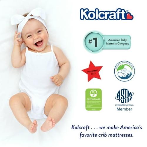 Kolcraft Pediatric 800 Extra Firm Ultra Deluxe Crib Mattress and Toddler Mattress, 80 Coil White