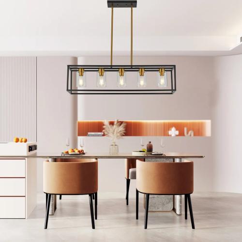Allyn 5 - Light Pendant Brushed Brass/ Black