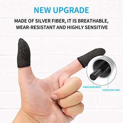 Newseeg Mobile Game Finger Sleeve[12 Pack] [Thinner&Softer] Touch Screen Finger Sleeve Breathable Anti-Sweat Sensitive Shoot and Aim Keys for Rules of Survival/Knives Out for Android&iOS