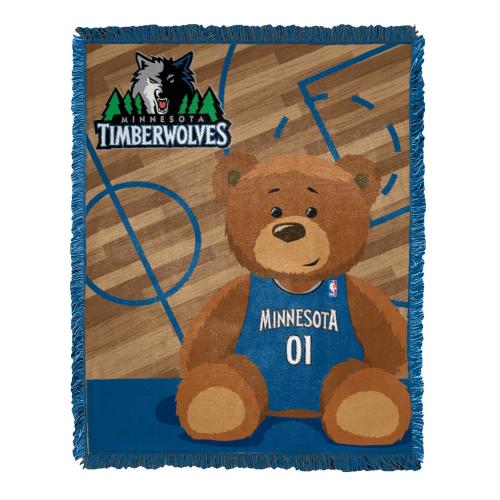 Northwest NBA Minnesota Timberwolves Baby Woven Jacquard Tapestry Throw Blanket 36 x 46 Half Court