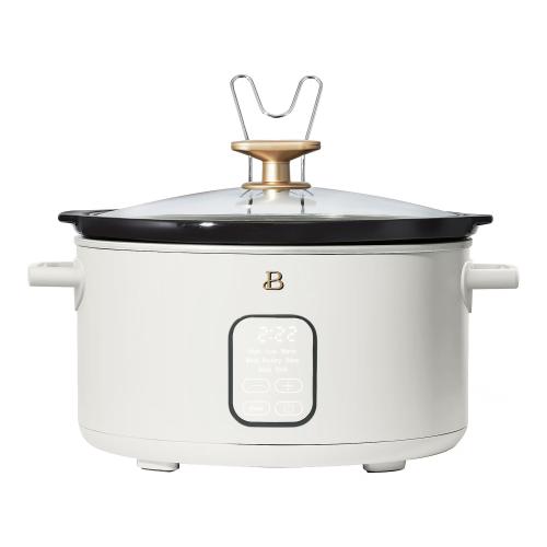 Beautiful 6 Qt Programmable Slow Cooker, White Icing by Drew Barrymore